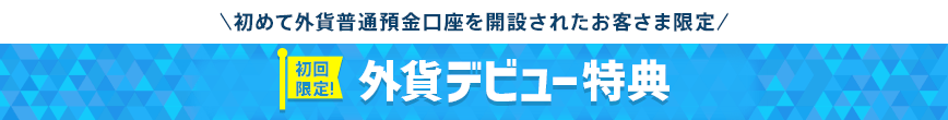 ＼初めて外貨普通預金口座を開設されたお客さま限定／