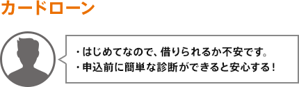 ・はじめてなので、借りられるか不安です。・申込前に簡単な診断ができると安心する！