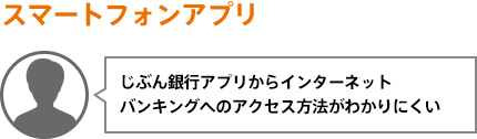 じぶん銀行アプリからインターネットバンキングへのアクセス方法がわかりにくい