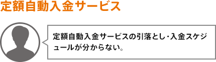 定額自動入金サービスの引落とし・入金スケジュールが分からない。