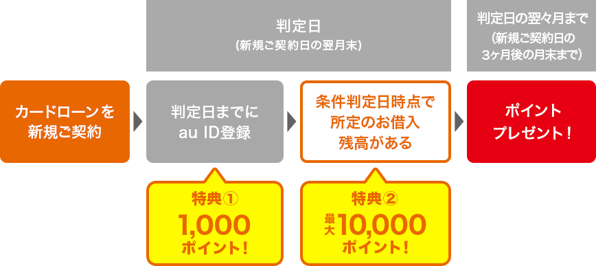 新規ご契約・お借入れからポイントプレゼントまでの流れ